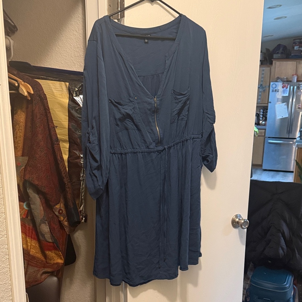 Torrid Navy Blue Zip-Front Tunic Dress